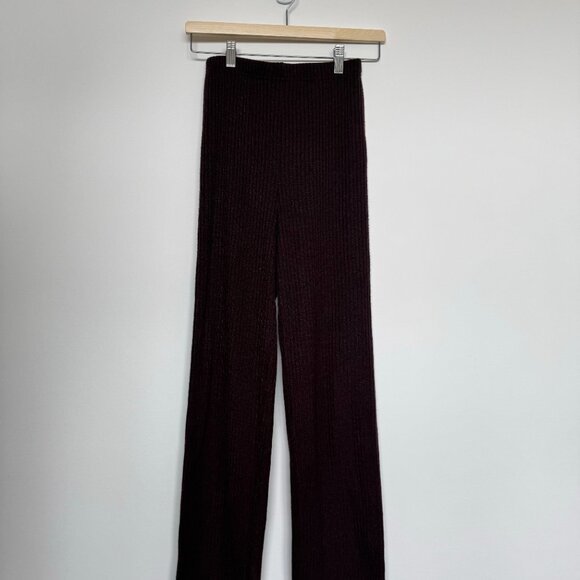 Set Brown Button Up Long Sleeves and High Waist Pants Two Piece Lounge Set - Picture 6 of 8